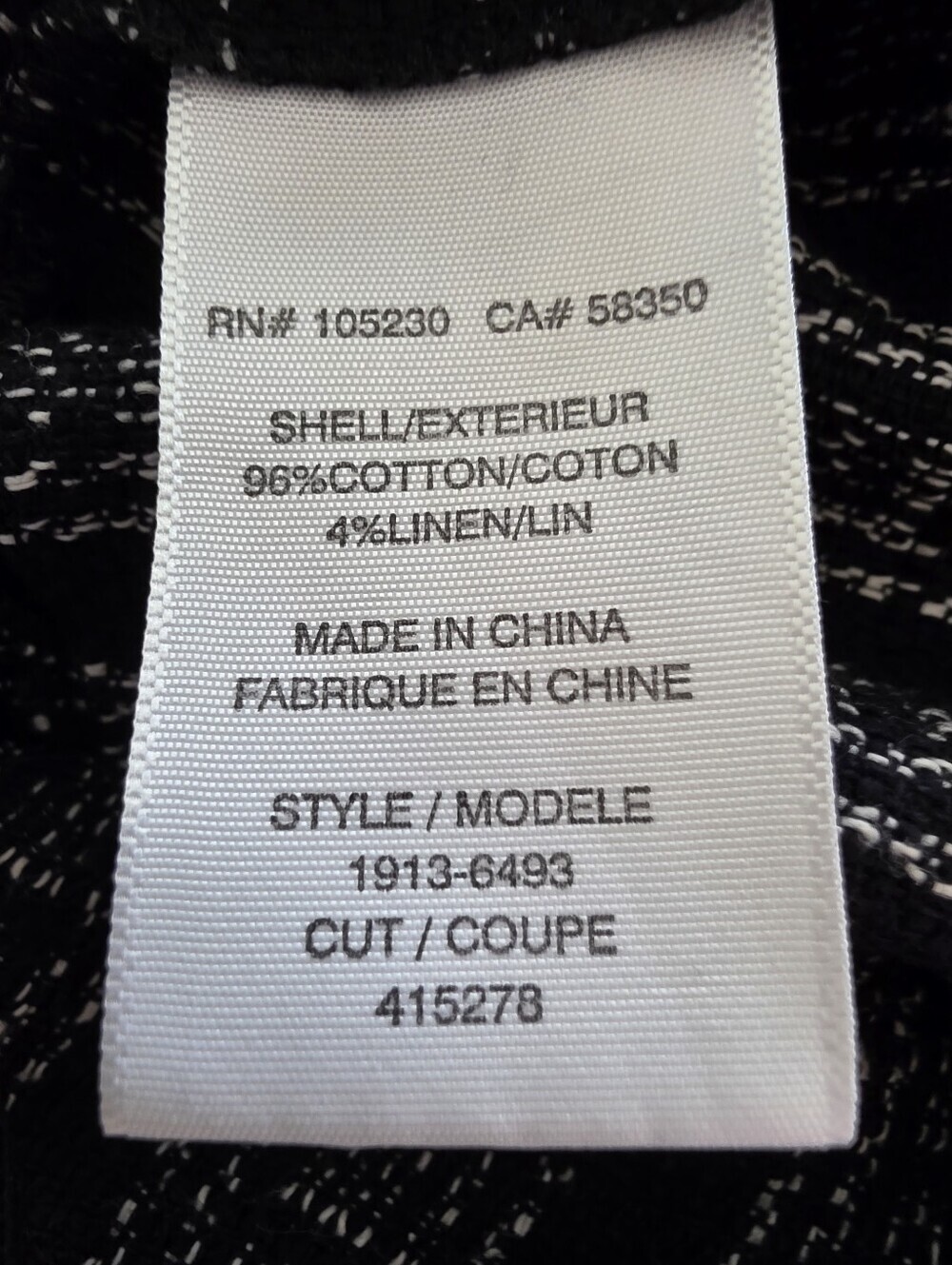 Joie Black And White Caviar Cotton Linen Tweed Shorts Size 4 - Picture 4 of 11